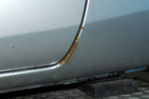 Rust on a car door