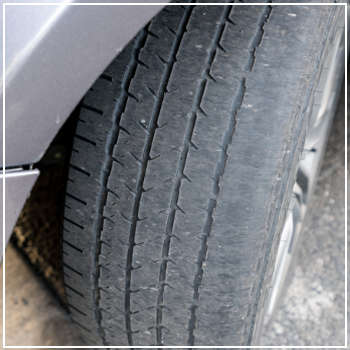close-up of tire tread