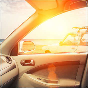 sun shining inside car