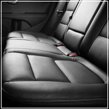 Black leather car seats 