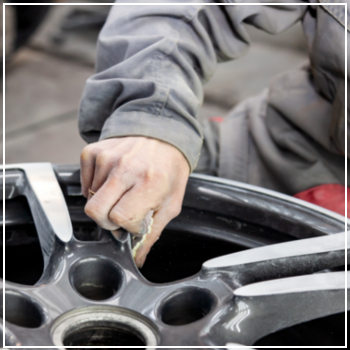 closeup aluminum wheel