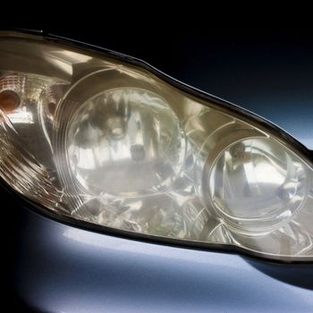 cloudy car headlight