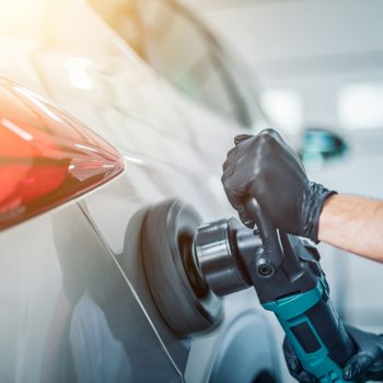 polishing exterior of car