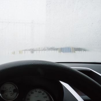 frosted car windshield